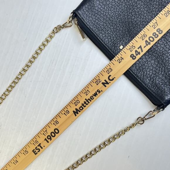 Lodis Leather Crossbody Clutch Wristlet Black Gold Convertible Purse Handbag - Picture 9 of 9